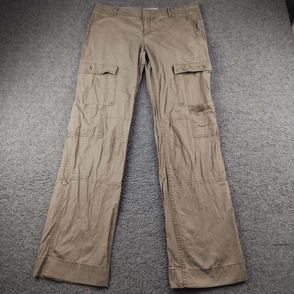 Banana Republic Cotton Cargo Pants 32x31 Sz 6 Straight Leg Khaki Tan Gorpcore